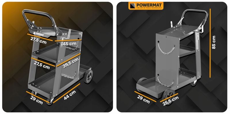 WÓZEK SPAWALNICZY DO SPAWAREK Z PÓŁKAMI STABILNY MOBILNY PÓŁKA NA BUTLĘ zdjęcie 8
