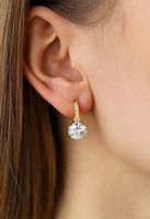 Złote kolczyki 925/585 Angielskie Zapięcia Cyrkonie ZŁOCONE