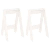 Stołki, 2 szt., białe, 40x40x60 cm, lite drewno sosnowe