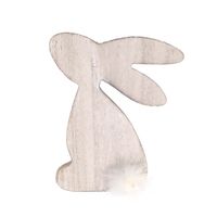 Zajączek drewniany z puchatym ogonkiem stojący, 12 cm