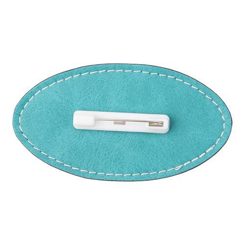 Identyfikator skórzany owalny 8,2 x 4,4 cm do sublimacji - zielony na Arena.pl