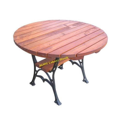 STÓŁ ogrodowy STOLIK OKRĄGŁY 100 cm NOGI ŻELIWNE stół kawowy na Arena.pl