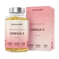 Omega 3 EPA 1000 mg DHA 500 mg – serce, mózg, wzrok 120 kaps | Aavalabs