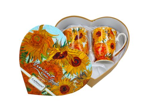 Kpl. 2 kubków w sercu - V. van Gogh, Słoneczniki (CARMANI) na Arena.pl