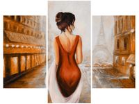 OBRAZ PARIS WALK WIEŻA EIFFA KOBIETA KOLORY