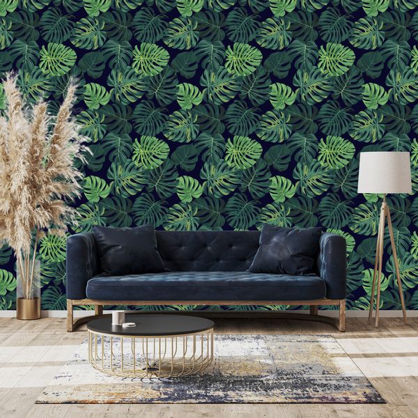 Tapeta W Rolce Duże LIŚCIE Tropikalne MONSTERA Rośliny Efekt 3D zdjęcie 5