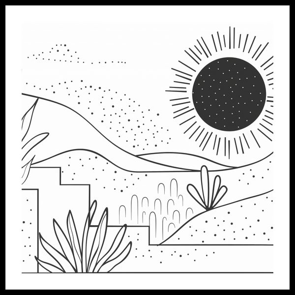 Plakat 70x70cm Linearny Pejzaż zdjęcie 3