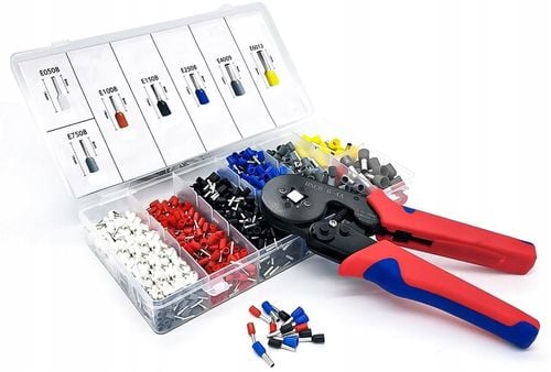 ZACISKARKA PRASKA TULEJEK KONEKTORÓW KOŃCÓWEK KABLI PRZEWODÓW ZESTAW na Arena.pl