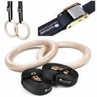 KÓŁKA GIMNASTYCZNE obręcze DREWNIANE SAPPHIRE crossfit KOŁA do PODCIĄGANIA