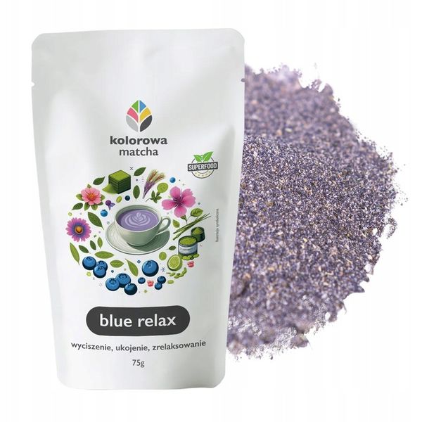 HERBATA MATCHA JAPOŃSKA W PROSZKU NIEBIESKA BLUE RELAX KOLOROWA MATCHA 75G zdjęcie 8