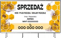 BANER REKLAMOWY 130x80cm duży wybór różne wzory PASIEKA SPRZEDAŻ MIODU