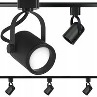 Zestaw 3x SPOT REFLEKTOR RUCHOMY CZARNY NA GU10 + SZYNOPRZEWÓD Szyna