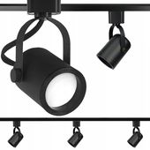 Zestaw 3x SPOT REFLEKTOR RUCHOMY CZARNY NA GU10 + SZYNOPRZEWÓD Szyna