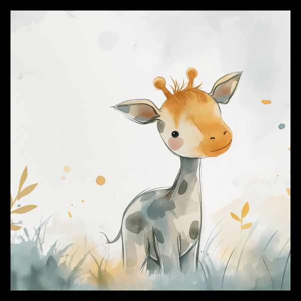 Plakat 40x40cm Mała Żyrafka zdjęcie 2