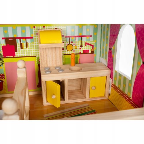 Domek dla Lalek Duży XXL Drewniany Mebelki Oświetlenie LED Akcesoria Meble na Arena.pl