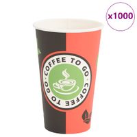 Papierowe kubki, 1000 szt., 16oz, 400ml, czerwony i czarny