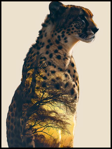 Plakat 75x100cm Gepard Duch Sawanny zdjęcie 2