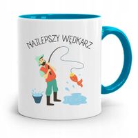 Kubek Błękitny Wędkarza Rybak Najlepszy Wędkarz Z Nadrukiem Ze Zdjęciem