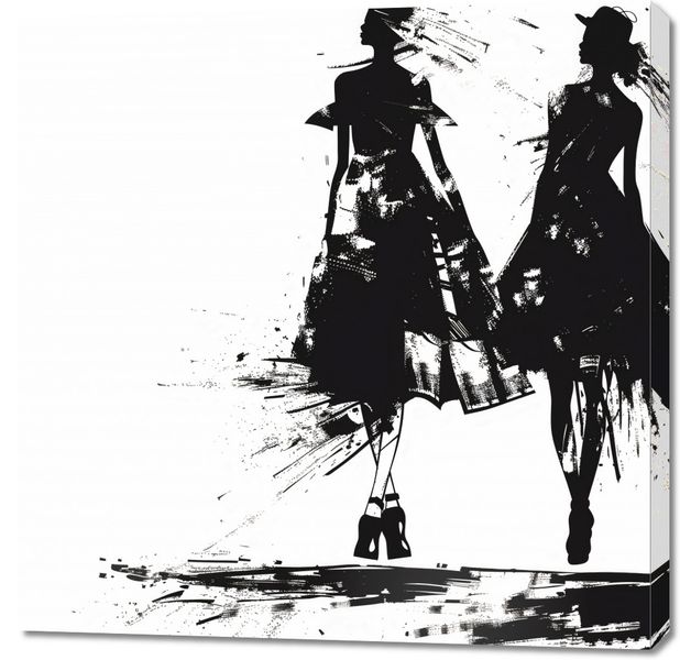 Obraz 90x90cm Atramentowy Przerys zdjęcie 1