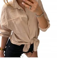 KOSZULA DAMSKA MUŚLINOWA - LUŹNA OVERSIZE Italy