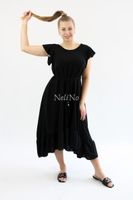 Długa sukienka z odkrytymi plecami Ella czarna UNI