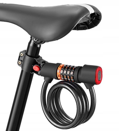 ZAMEK ZAPIĘCIE BLOKADA DO ROWERU + ŚWIATŁO TYLNE Lampka LED Uchwyt na Arena.pl