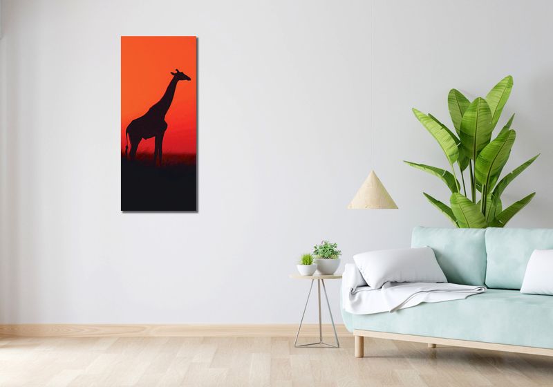 Obraz 40x100cm Żyrafa w Czerni zdjęcie 2