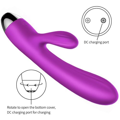 wibrator silicone vibrator and pulsator purple usb 7+7 function / heating na Arena.pl
