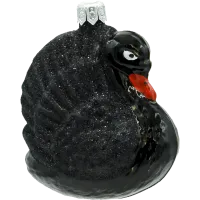 Bombka choinkowa szklana: Majestatyczny  Łabędź: czarny