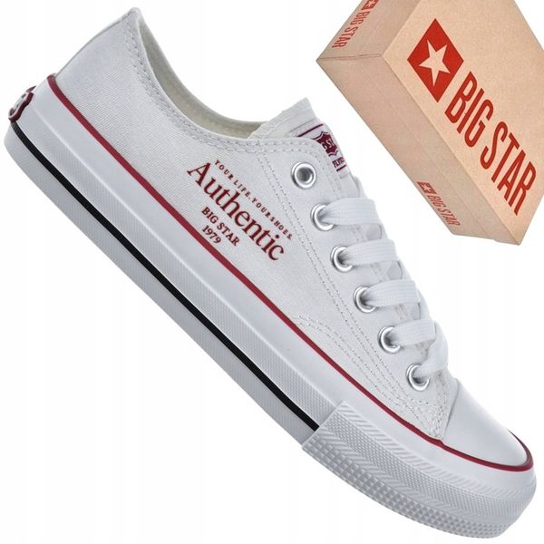 Trampki damskie Big Star NN274235 białe materiałowe wygodne casual zdjęcie 1