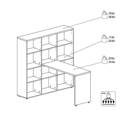 Biurko z regałem Function 174 na Arena.pl