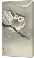 Obraz 50x90cm Long-Eared Owl 2, Koson Japoński Vintage do Salonu