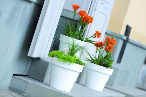 Doniczka okrągła Lofly DLOF250 z podstawką | Antracyt na Arena.pl