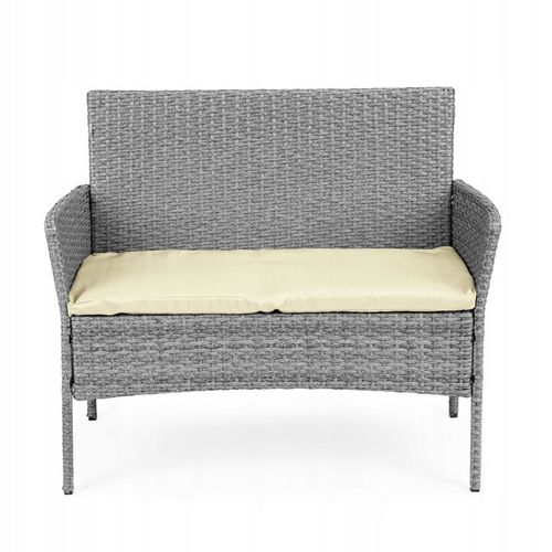 Komplet mebli ogrodowych z technorattanu ławka stolik krzesła szary MultiGa na Arena.pl