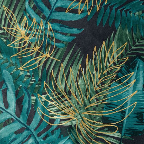 Zasłona gotowa na taśmie DAVOS 140x270 czarno zielona liście monstery zdjęcie 6