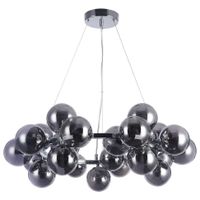 Loftowa LAMPA wisząca CABELLA PND-5252-25-CH+SMK Italux szklana OPRAWA molekuły zwis bubbles kule balls chrom przydymiony