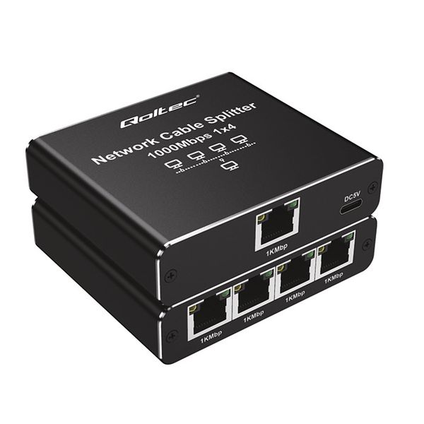Qoltec Splitter Ethernet 1x4 RJ45 1000Mb/s USB-C zdjęcie 13