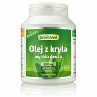 Greenfood Olej z Kryla, 500 mg, 120 kapsułek, wysoka dawka.