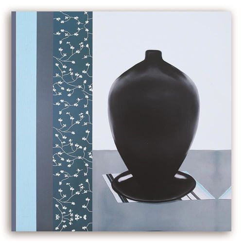 Deco Panel, Czarny wazon abstrakcja 38x38 na Arena.pl