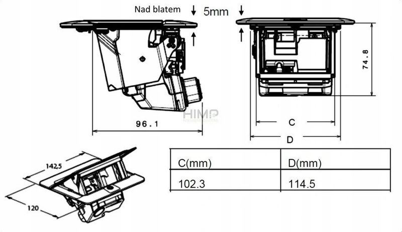 Minipuszka Pop-up do wyposażenia, 4 moduły, aluminium Legrand 054011 zdjęcie 4