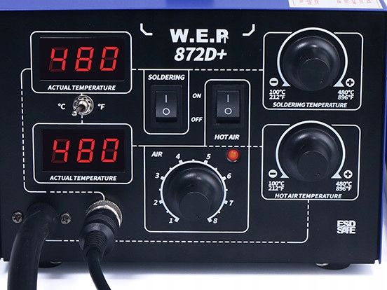 Stacja lutownicza HOTAIR WEP 852D+ 2w1 3 dysze 700W zdjęcie 9