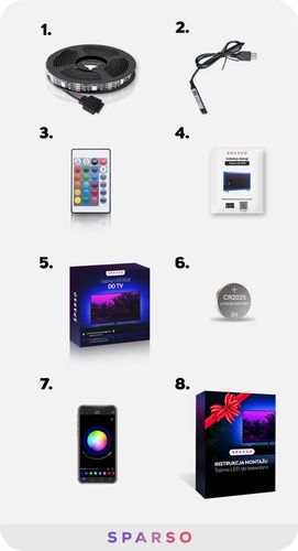 TAŚMA LED RGB 4M USB LEDY DO TV Podświetlenie Telewizora NA PILOTA TELEFON na Arena.pl