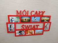 Multirama ramka na zdjęcie z napisem Mój cały świat mdf 9 zdjęć