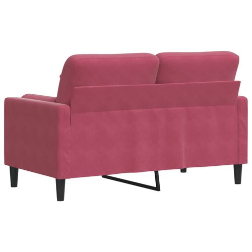 2-osobowa sofa z poduszkami, winna czerwień, 120 cm, aksamit na Arena.pl