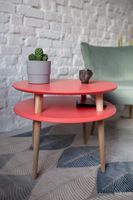 Stolik kawowy UFO Low czerwony czarne nogi