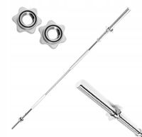 Gryf prosty 150CM / 25MM stalowy sztanga do ćwiczeń zaciski pełny fitness