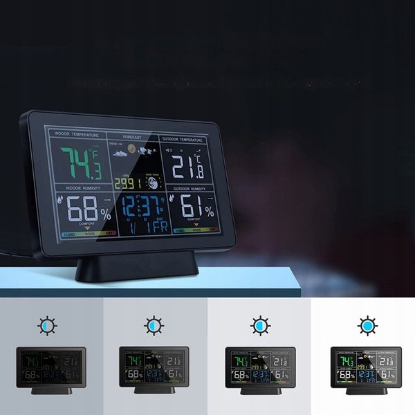 STACJA POGODY BEZPRZEWODOWA HIGROMETR TERMOMETR CIŚNIENIE 3 CZUJNIKI hPa zdjęcie 5