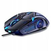MYSZKA GAMINGOWA PRZEWODOWA CZARNA MYSZ DO KOMPUTERA PODŚWIETLANA RGB USB