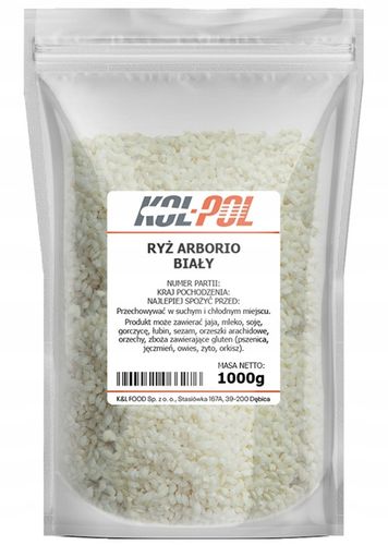 RYŻ ARBORIO 1kg Naturalny biały ryż do risotto kremowy jakość Kol-Pol na Arena.pl