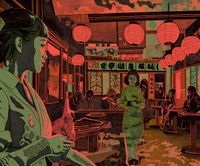 Plakat 60x50cm Nocne życie w Japonii